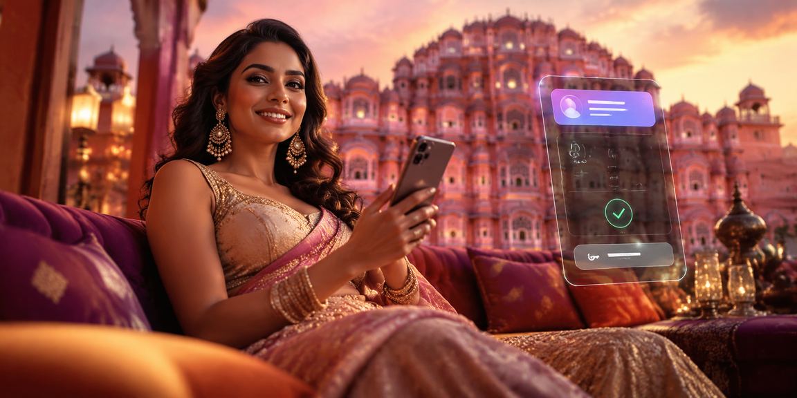 Indian player using mobile to claim Diwali season deposit bonus